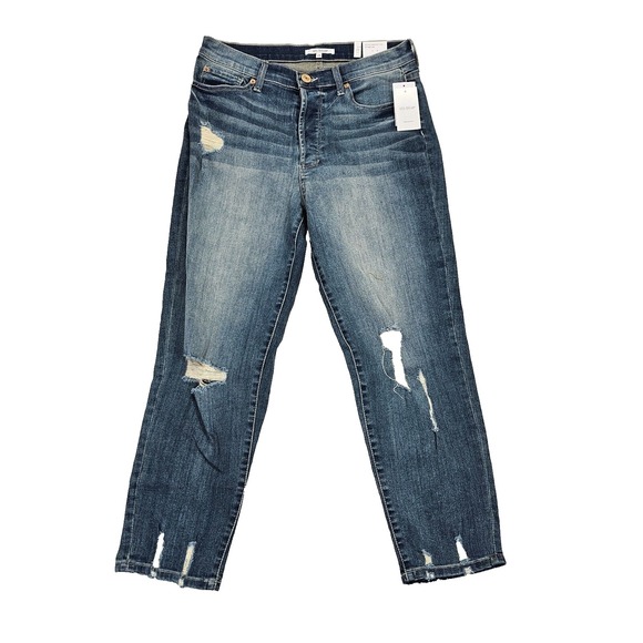 STS Blue Denim - STS Blue Jean Womens 29 Blue Christy Tapered Crop High Rise Distressed EC3118JA1